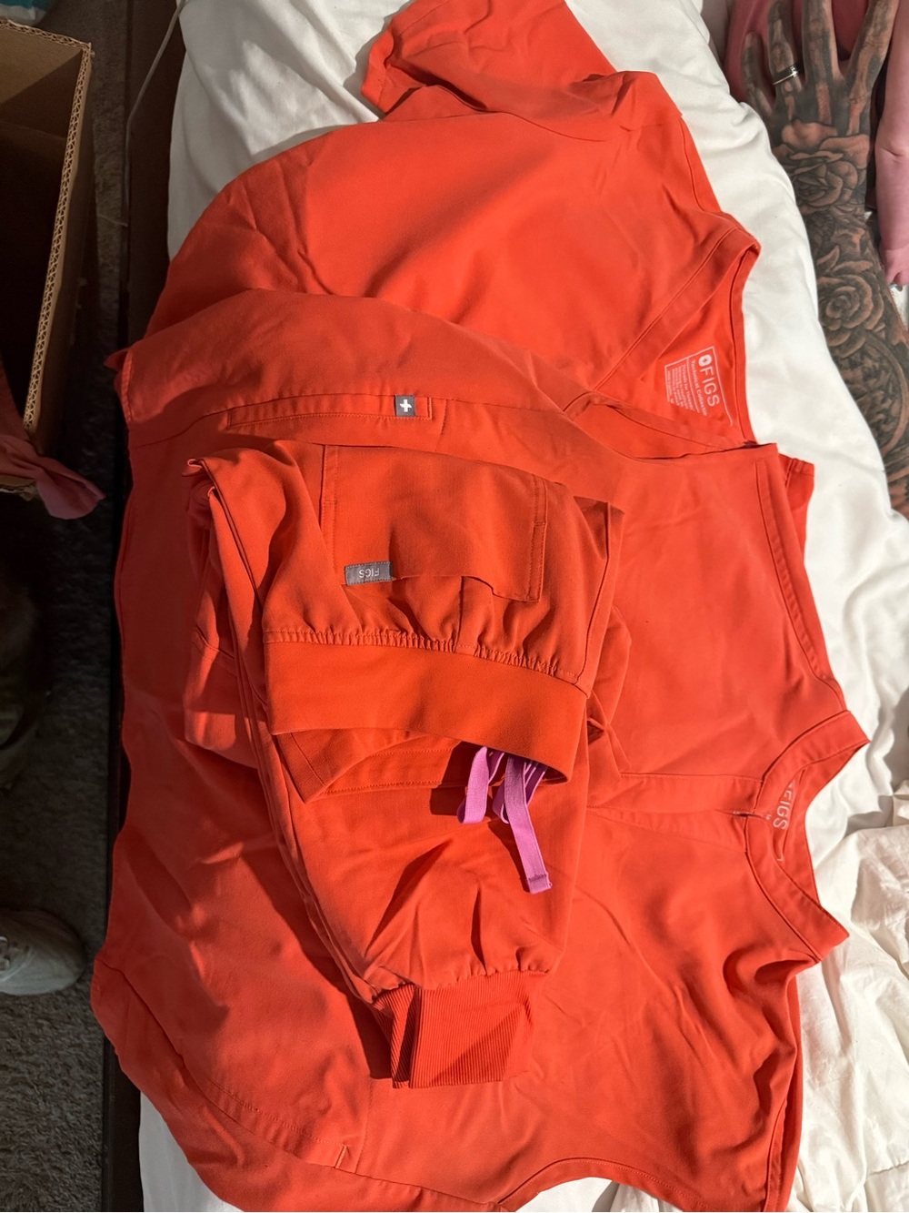 Figs Kids Bright Orange Jogger Sweatpants